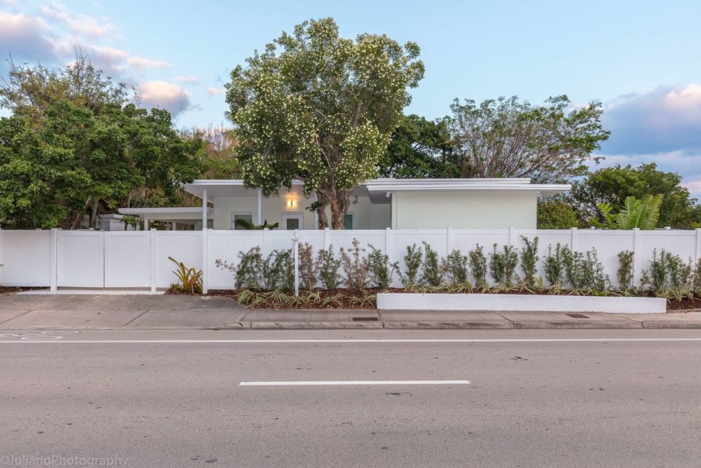 View from street A1A. Home is completely fenced. Ocean is less than 2 blocks walking distance.
