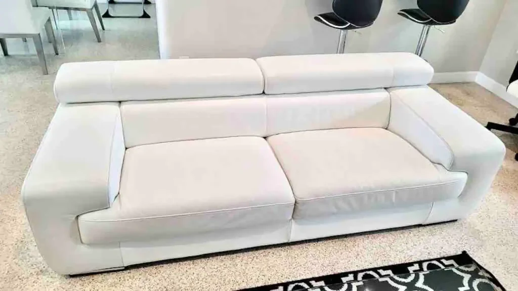 Leather couch in family room